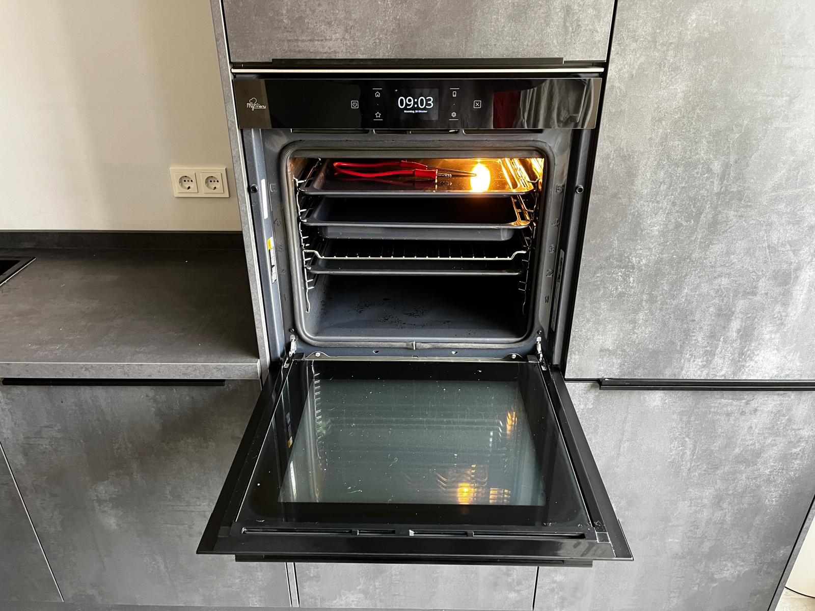 Grijze tweedehands eilandkeuken