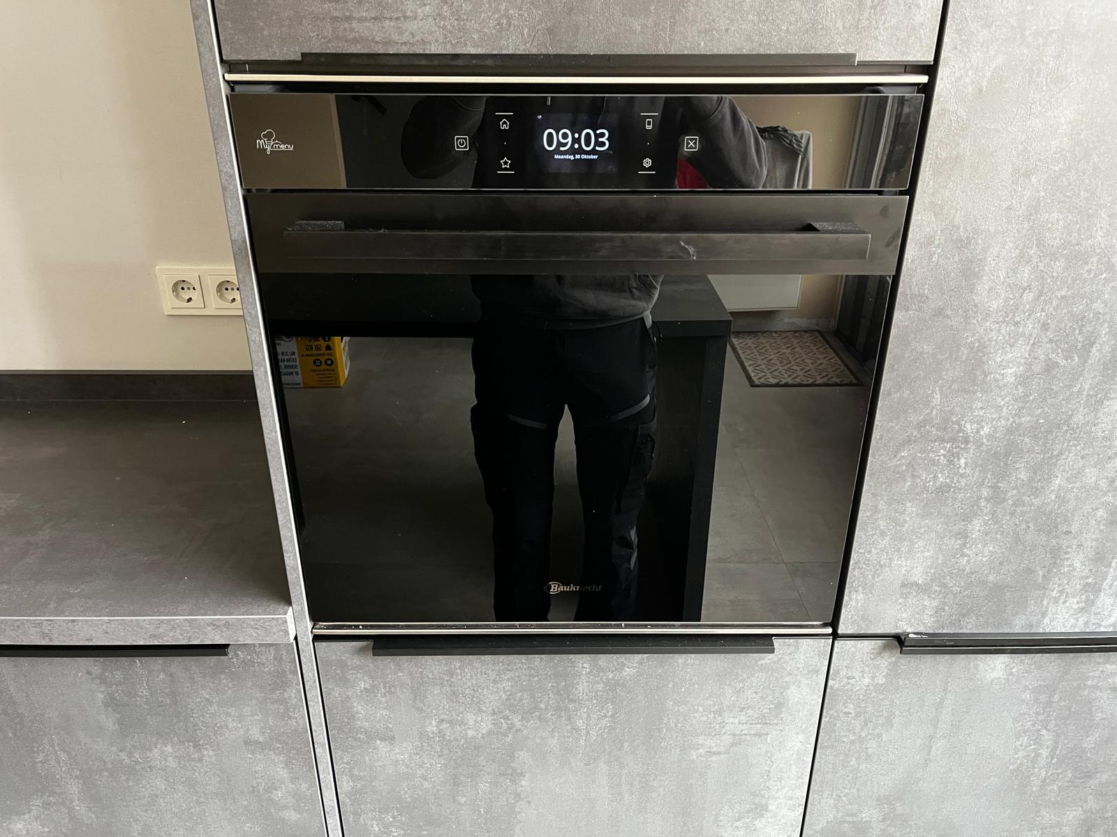 Grijze tweedehands eilandkeuken