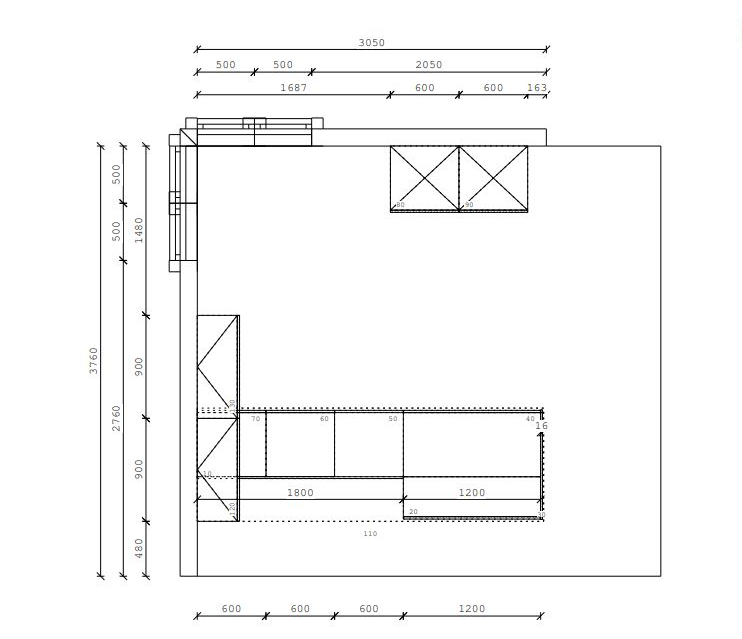02612 - Eucalyptusgroene Schuller keuken