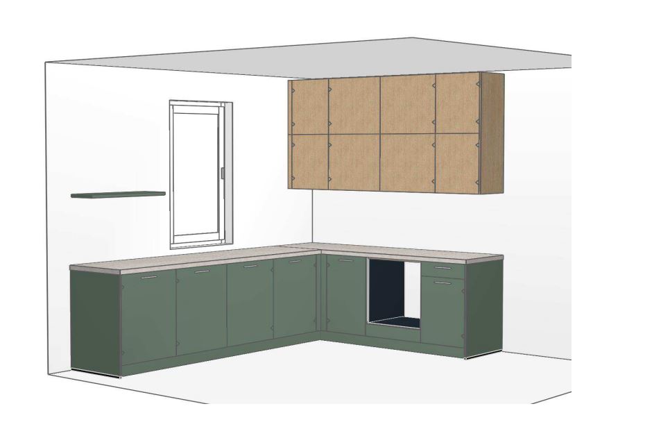 02720 - Eucalyptusgroen mat AFP hoekkeuken