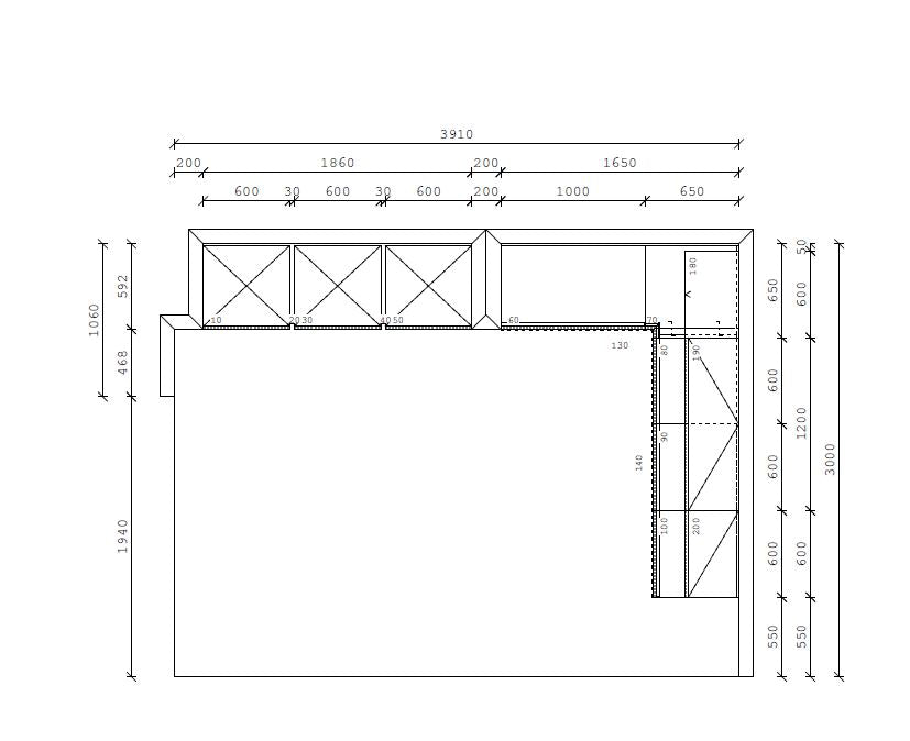 04819 - Schüller hoekkeuken in kiezelgrijs met houtlook kastenwand