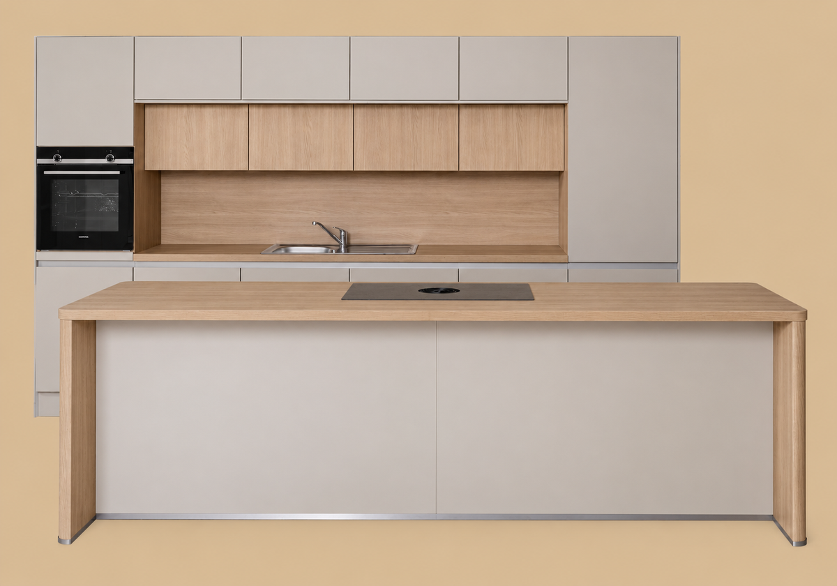 05815 - Amandelbeige eilandkeuken