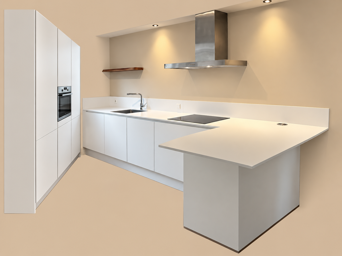 05616 - Witte schiereiland keuken