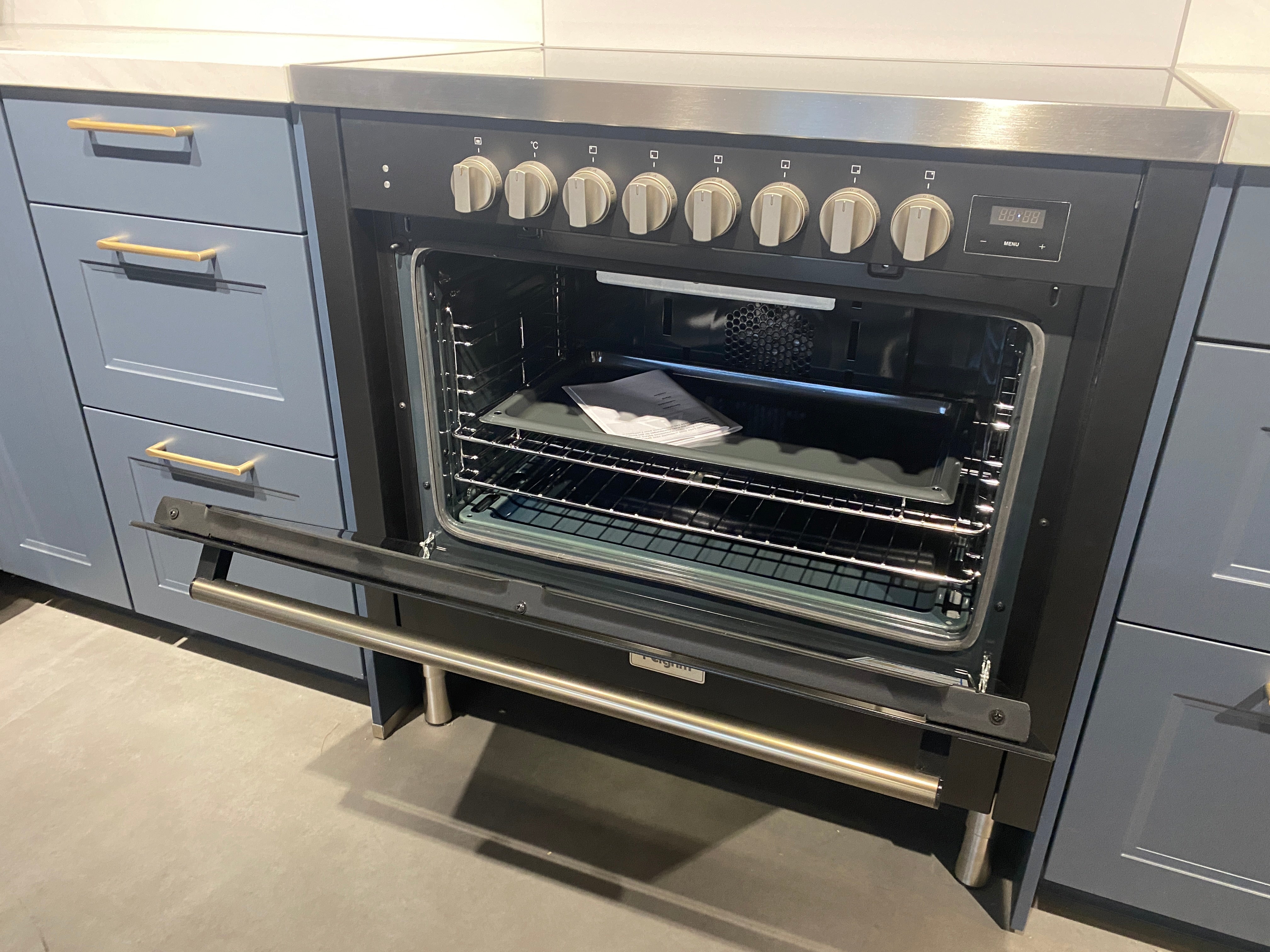 02644 - Blauw klassieke hoekkeuken