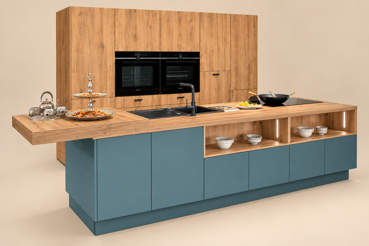 04551 - Eilandkeuken met bar blad