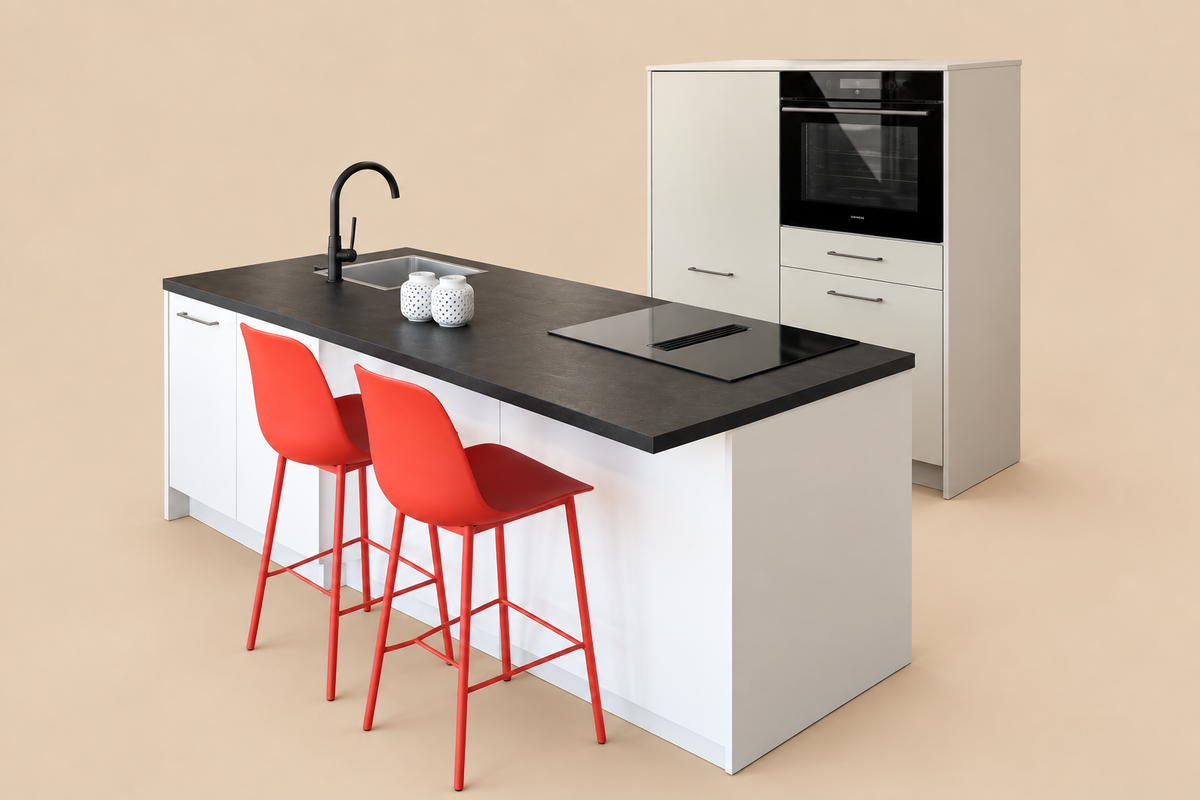 05450 - Impuls eilandkeuken met twee halfhoge kasten