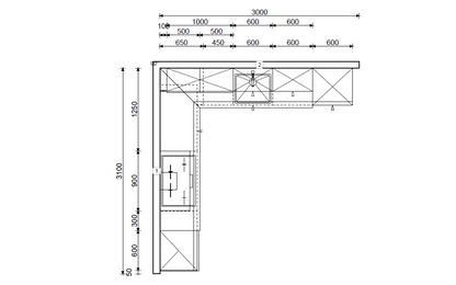 02558 - Nachtblauwe hoekkeuken