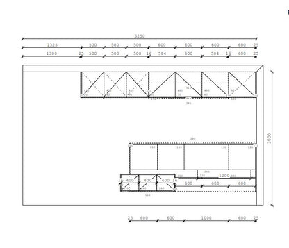 02728 - Bergamo noten schiereiland keuken