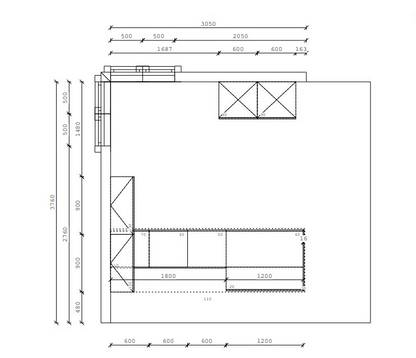 02612 - Eucalyptusgroene Schuller keuken
