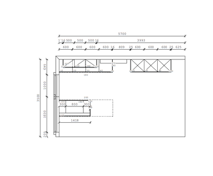 02549 - Notenboomhout schiereiland keuken