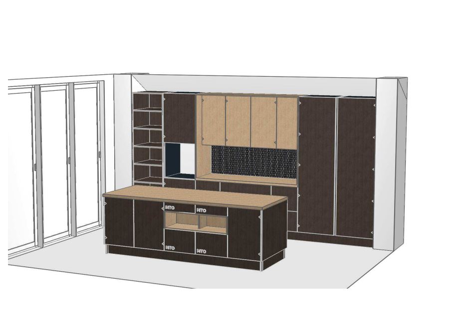 02547 - Siena-eiken eilandkeuken