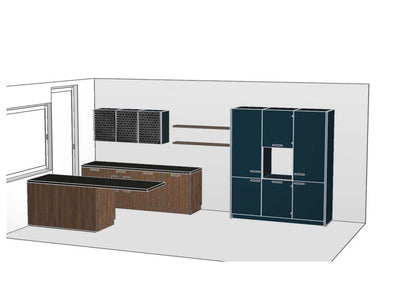 02549 - Notenboomhout schiereiland keuken