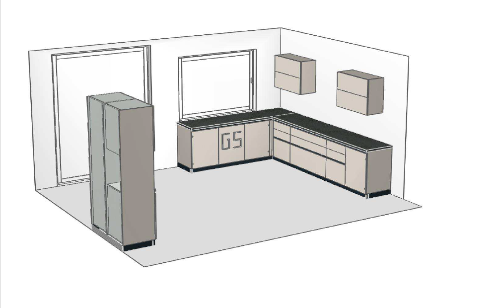 02614 - Zandgrijze hoekkeuken