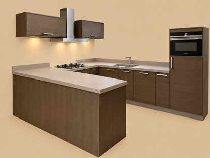 05855 - Houtlook schiereiland keuken