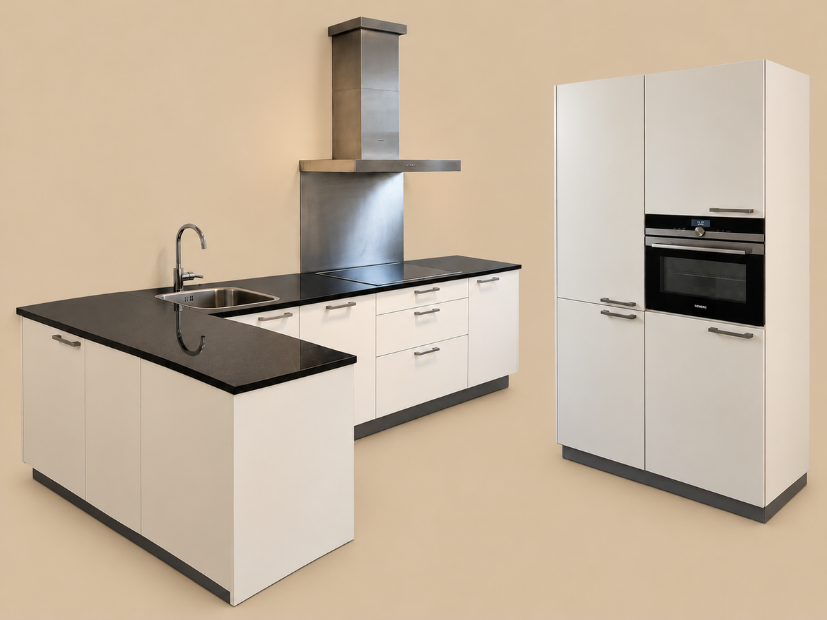 05570 - Witte schiereiland keuken