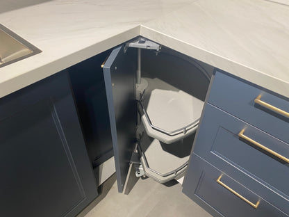 02644 - Blauw klassieke hoekkeuken