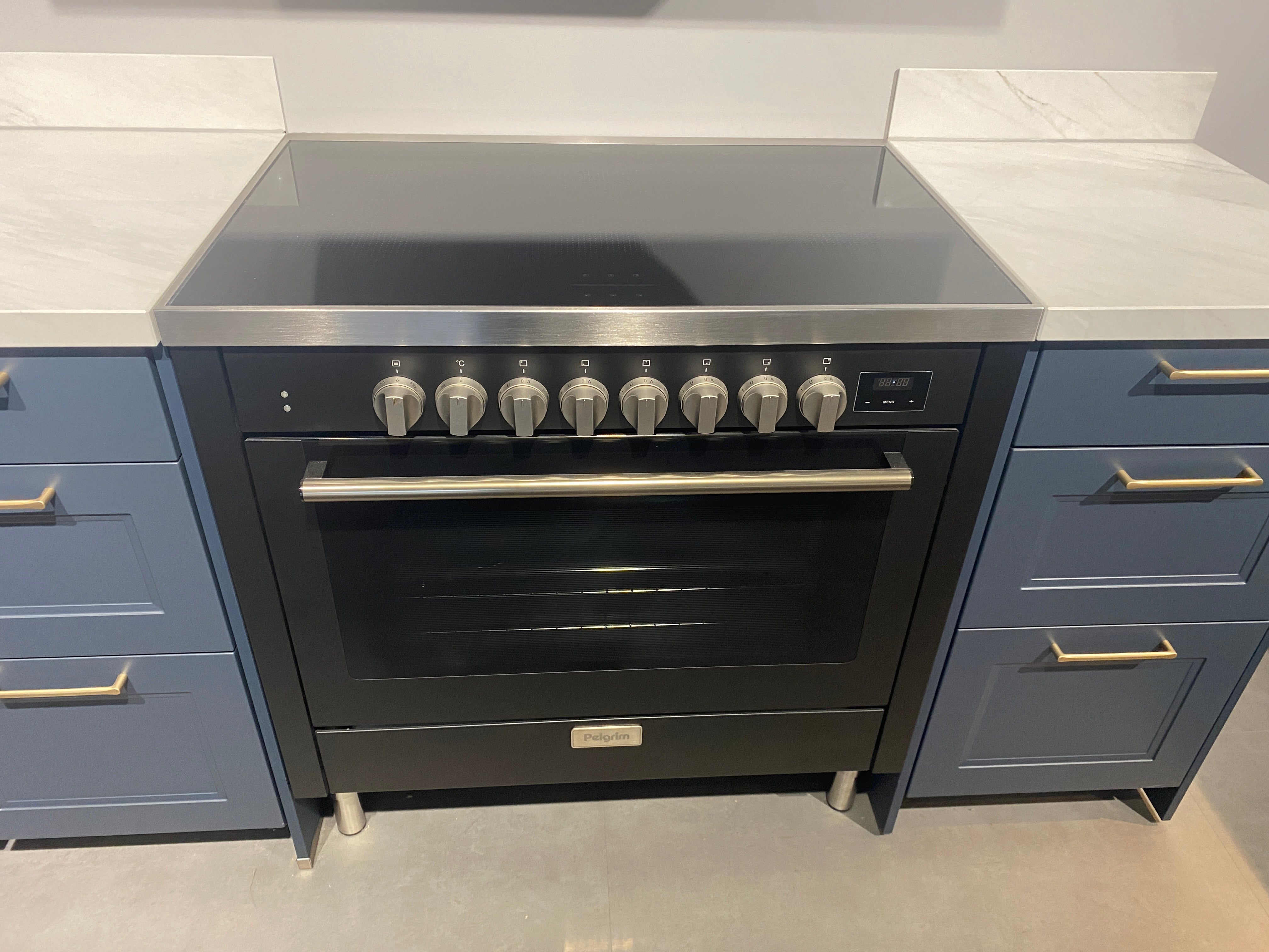 02644 - Blauw klassieke hoekkeuken