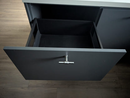 03124 - Grijze schiereiland keuken