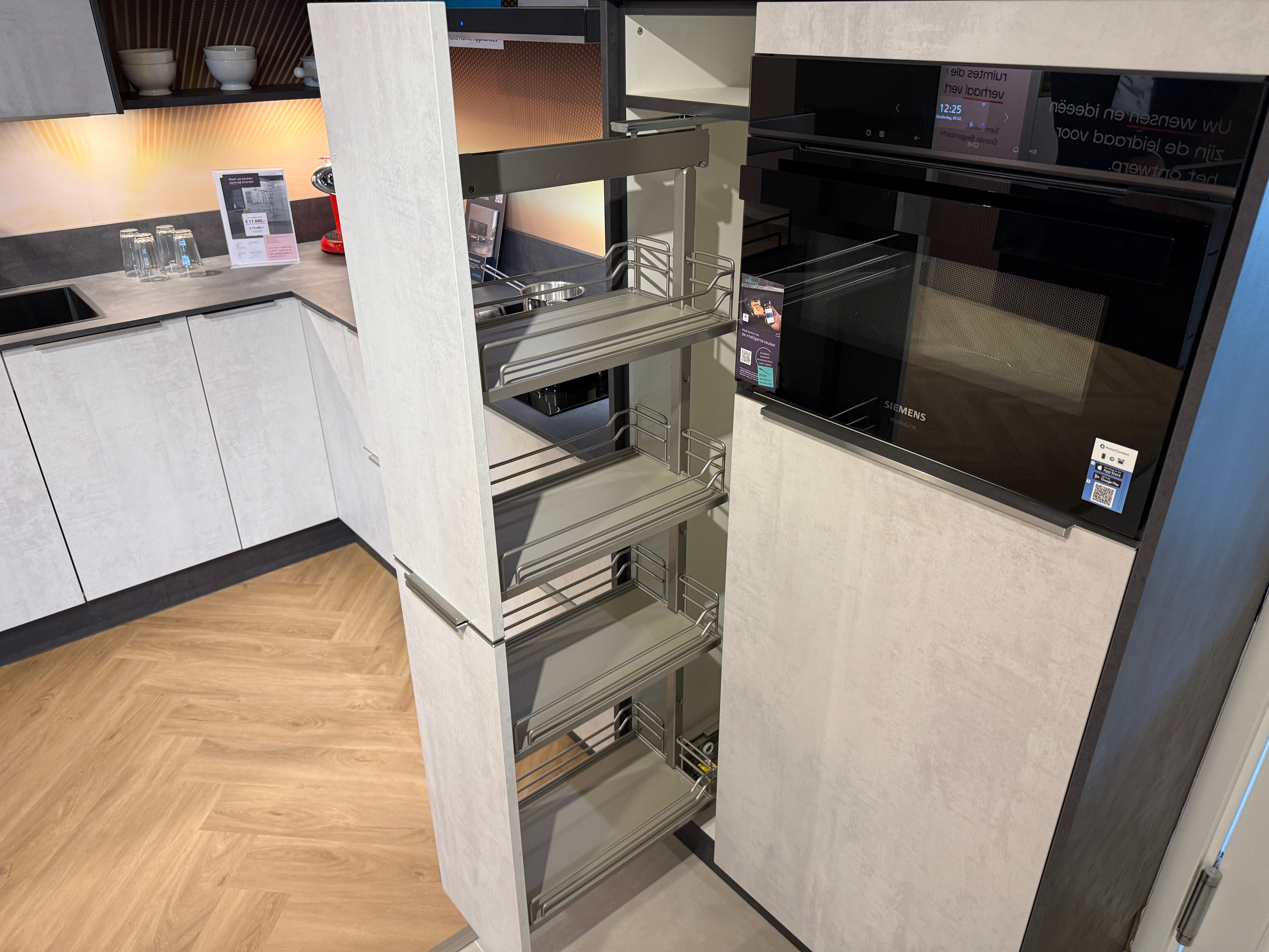 04047 - Häcker hoekkeuken in betonlook