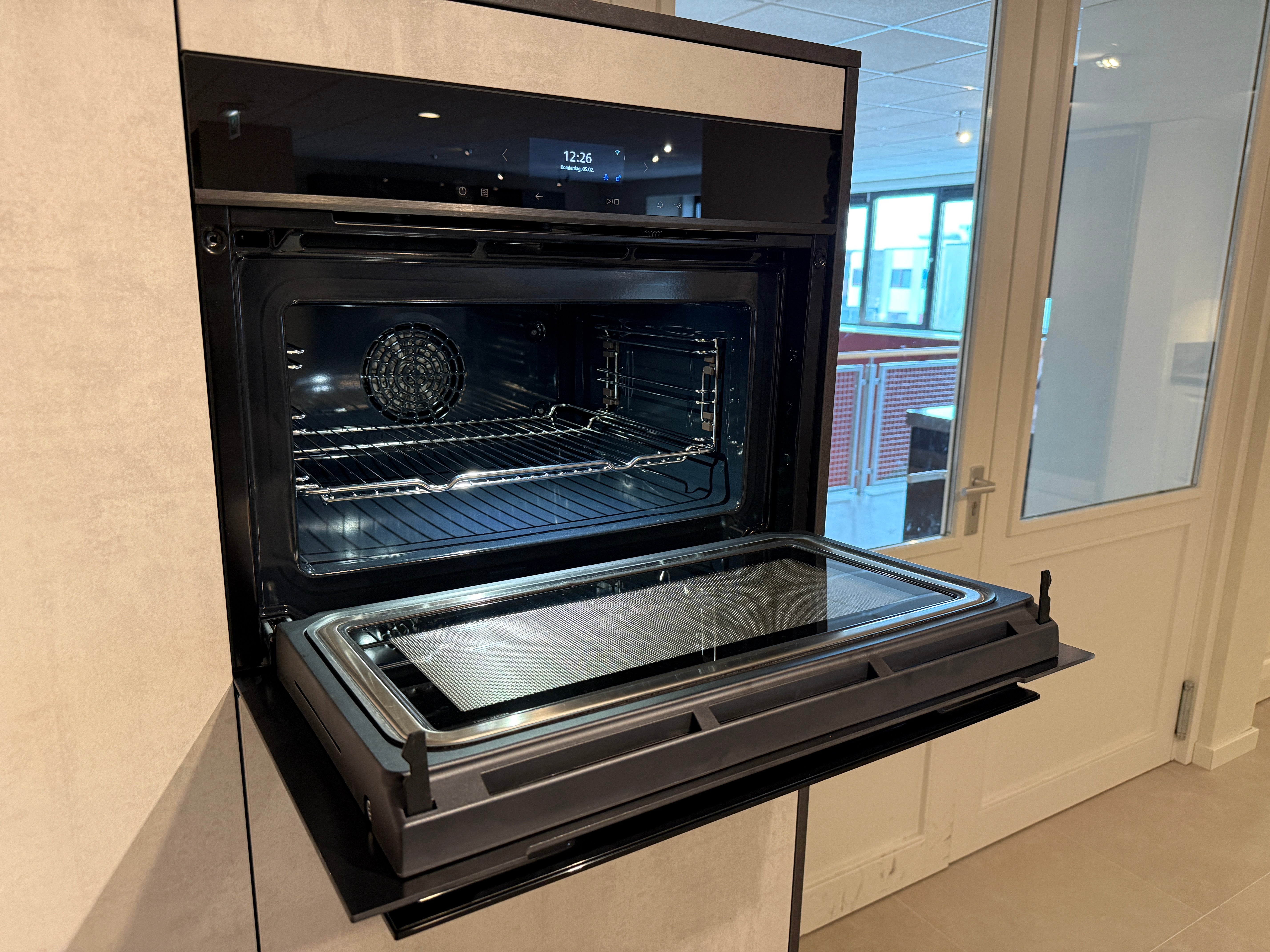 04047 - Häcker hoekkeuken in betonlook