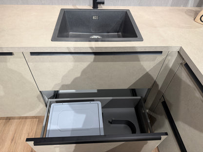 04007 - Kiezelgrijze schiereiland keuken