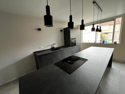 Grijze tweedehands eilandkeuken