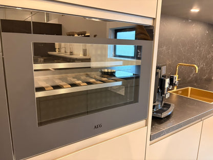 06013 - Terragrijze schiereiland keuken